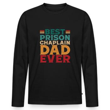 Chaplain, Clerical, Prison Chaplain, Father - Men's Premium Organic Long Sleeve Shirt - black - Front - Nico (187cm)