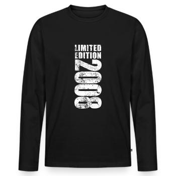 Limited Edition 2008 17th Birthday Gift - Men's Premium Organic Long Sleeve Shirt - black - Front - Nico (187cm)