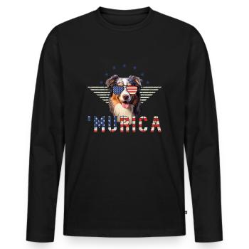 Lunettes de soleil Berger Australien Murica Flag - T-shirt manches longues Premium bio Homme - noir - Devant - Nico (187cm)