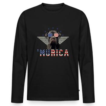 Cane Corso lunettes de soleil Murica drapeau cadeau - T-shirt manches longues Premium bio Homme - noir - Devant - Nico (187cm)