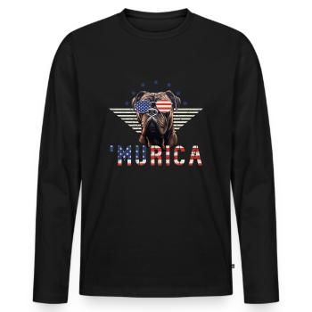 Mastiff Lunettes De Soleil Murica America Cadeau - T-shirt manches longues Premium bio Homme - noir - Devant - Nico (187cm)