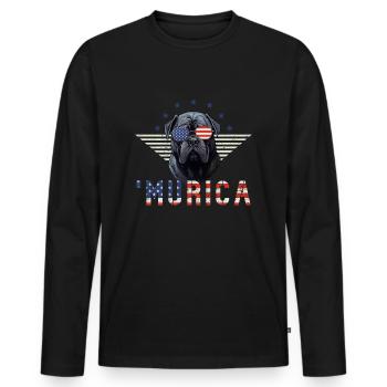 Mastiff Lunettes De Soleil Murica America Cadeau - T-shirt manches longues Premium bio Homme - noir - Devant - Nico (187cm)