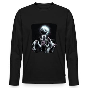 3 Opossum lune drôle Meme opossum cadeau - T-shirt manches longues Premium bio Homme - noir - Devant - Nico (187cm)