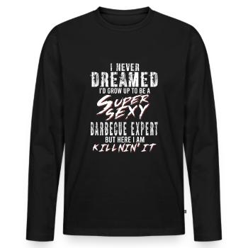 Super Sexy Grill-Experte Grillen Geschenk Papa - Männer Premium Bio Langarmshirt - Schwarz - Vorne - Nico (187cm)
