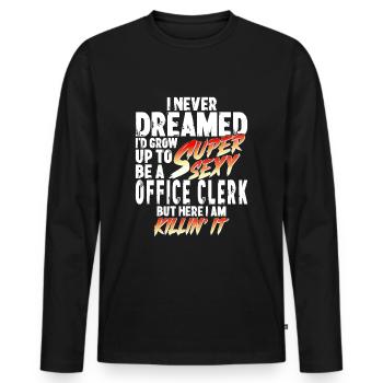 Super Sexy Employé De Bureau Bureau Travail Cadeau - T-shirt manches longues Premium bio Homme - noir - Devant - Nico (187cm)