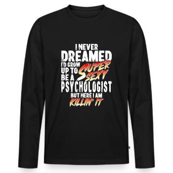 Super Sexy psychologue psychologue cadeau - T-shirt manches longues Premium bio Homme - noir - Devant - Nico (187cm)
