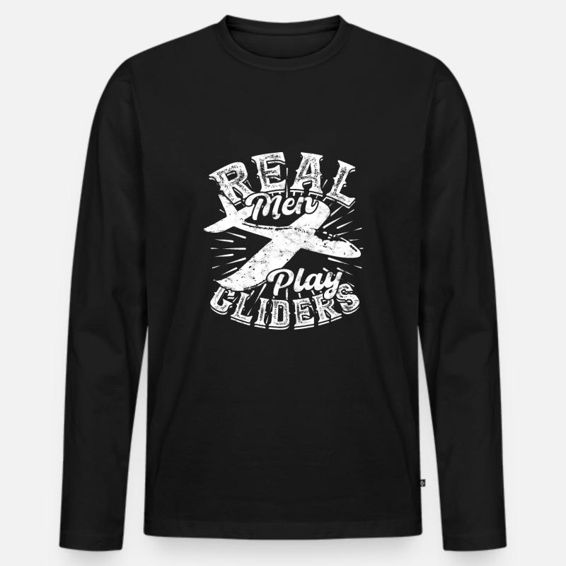 Modellflugzeug Modellflieger - Männer Premium Bio Langarmshirt - Schwarz
