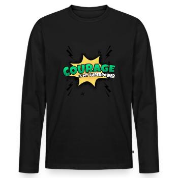 Courage is my superpower trait - Men's Premium Organic Long Sleeve Shirt - black - Front - Nico (187cm)
