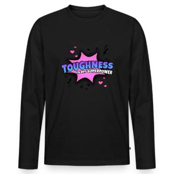 Toleranz Ist Meine Superkraft Eigenschaft - Männer Premium Bio Langarmshirt - Schwarz - Vorne - Nico (187cm)