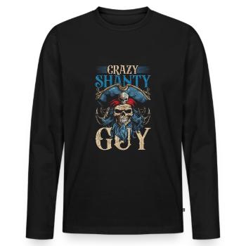 Shanty Chor Seemannslieder Crazy Shanty Guy - Männer Premium Bio Langarmshirt - Schwarz - Vorne - Nico (187cm)