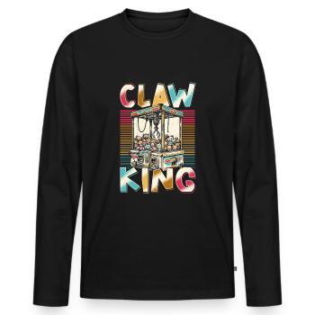 Préhenseur automatique Kraller Gripper Claw King - T-shirt manches longues Premium bio Homme - noir - Devant - Nico (187cm)