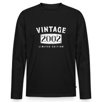 Birthday 2002 Limited Edition Vintage 2002 - Men's Premium Organic Long Sleeve Shirt - black - Front - Nico (187cm)