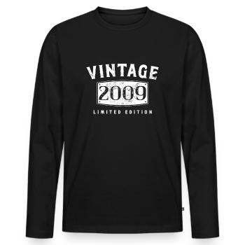 Birthday 2009 Limited Edition Vintage 2009 - Men's Premium Organic Long Sleeve Shirt - black - Front - Nico (187cm)