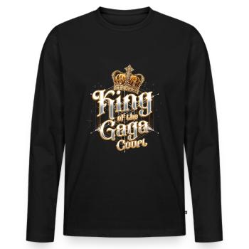 Gagaball Gaga Ball Roi De La Cour Gaga - T-shirt manches longues Premium bio Homme - noir - Devant - Nico (187cm)