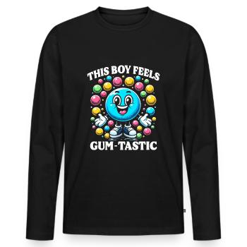 Chewing Gum Machine Candy Dispenser Gum-Tastic - Men's Premium Organic Long Sleeve Shirt - black - Front - Nico (187cm)
