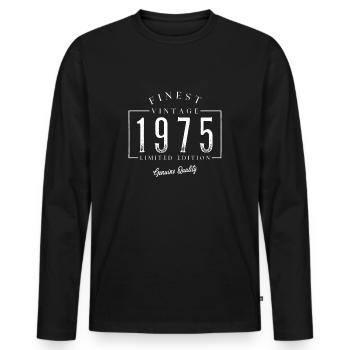 Finest Vintage 1975 Vintage 1975 Anniversaire Anniversaire - T-shirt manches longues Premium bio Homme - noir - Devant - Nico (187cm)