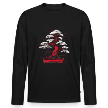 Bonsaï Culture japonaise Esthétique bouddhiste - T-shirt manches longues Premium bio Homme - noir - Devant - Nico (187cm)