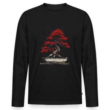 Bonsaï Culture japonaise Esthétique bouddhiste - T-shirt manches longues Premium bio Homme - noir - Devant - Nico (187cm)