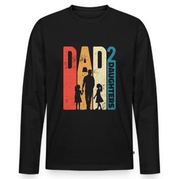 Father's Day Dad High 2 Dad Daughters Retro Gift - Men's Premium Organic Long Sleeve Shirt - black - Front - Nico (187cm)