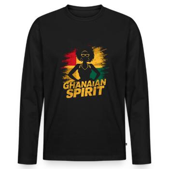 Ghanaian Spirit Reggae Afro Woman Afrika Ghana - Männer Premium Bio Langarmshirt - Schwarz - Vorne - Nico (187cm)