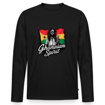ghanéen Rastamann Reggae Dreadlocks Ghana - T-shirt manches longues Premium bio Homme - noir - Devant - Nico (187cm)