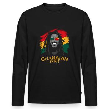 Ghanaian Spirit Rastamann Reggae Dreadlocks Ghana - Men's Premium Organic Long Sleeve Shirt - black - Front - Nico (187cm)