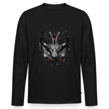 Dragon Head Dragon Fantasy Dragoncore Aesthetic - Men's Premium Organic Long Sleeve Shirt - black - Front - Nico (187cm)