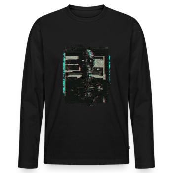 Zombie Digital Horror Glitchcore Grunge Weirdcore - Männer Premium Bio Langarmshirt - Schwarz - Vorne - Nico (187cm)