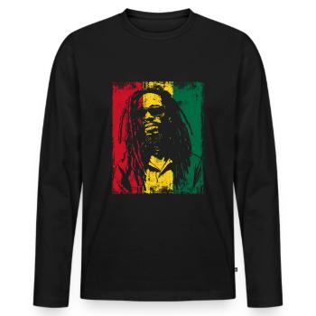 Rastaman Sonnebrille Reggae Ghana Dreadlocks - Männer Premium Bio Langarmshirt - Schwarz - Vorne - Nico (187cm)