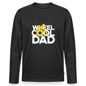 Rollstuhlfahrer Rollifahrer Wheel Cool Dad - Männer Premium Bio Langarmshirt - Anthrazit meliert - Vorne - Nico (187cm)