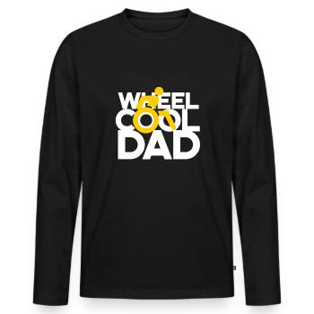 Rollstuhlfahrer Rollifahrer Wheel Cool Dad - Männer Premium Bio Langarmshirt - Schwarz - Vorne - Nico (187cm)