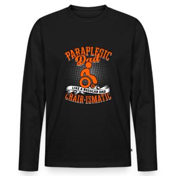 Rollstuhlfahrer Vater Rollifahrer - Männer Premium Bio Langarmshirt - Schwarz - Vorne - Nico (187cm)