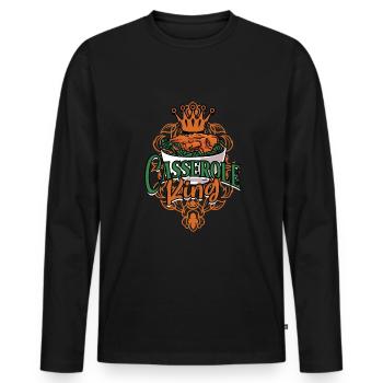 Grüner Bohnenauflauf Casserole de haricots verts - T-shirt manches longues Premium bio Homme - noir - Devant - Nico (187cm)