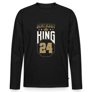 Birthday King 24 Years 24th Birthday Gift - Men's Premium Organic Long Sleeve Shirt - black - Front - Nico (187cm)
