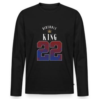 Birthday King 22 Years 22nd Birthday Gift - Men's Premium Organic Long Sleeve Shirt - black - Front - Nico (187cm)