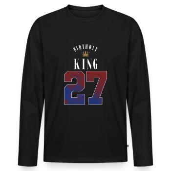 Birthday King 27 Years 27th Birthday Gift - Men's Premium Organic Long Sleeve Shirt - black - Front - Nico (187cm)
