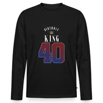 Anniversaire Roi 40e anniversaire 40e anniversaire Cadeau d’anniversaire - T-shirt manches longues Premium bio Homme - noir - Devant - Nico (187cm)