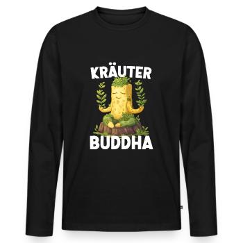 Herbes Beurre HerbesBuddha Yoga Méditation Drôle - T-shirt manches longues Premium bio Homme - noir - Devant - Nico (187cm)