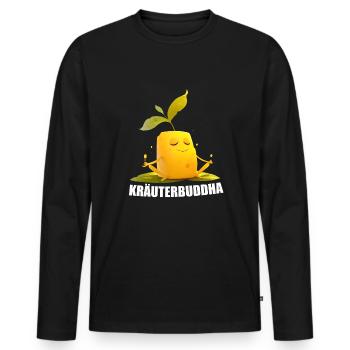 Herbes Beurre HerbesBouddha Méditation Yoga Drôle - T-shirt manches longues Premium bio Homme - noir - Devant - Nico (187cm)