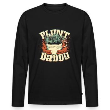 Collectionneur de plantes Plante Plant Daddy - T-shirt manches longues Premium bio Homme - noir - Devant - Nico (187cm)