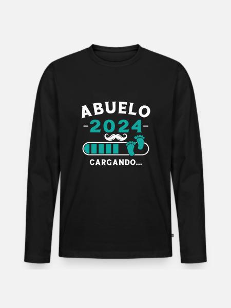 Opa 2024 Wird geladen - Männer Premium Bio Langarmshirt - Schwarz