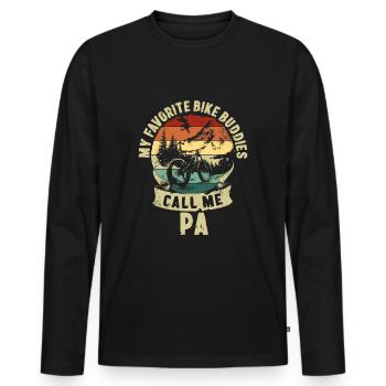 Bike Buddies Vatertag Vater Kinder Geschenk - Männer Premium Bio Langarmshirt - Schwarz - Vorne - Nico (187cm)