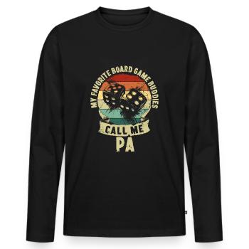 Board Game Buddies Vatertag Vater Kinder Geschenk - Männer Premium Bio Langarmshirt - Schwarz - Vorne - Nico (187cm)