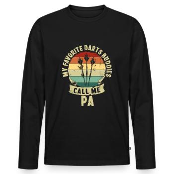 Darts Buddies Father's Day Father Kids Gift - Men's Premium Organic Long Sleeve Shirt - black - Front - Nico (187cm)