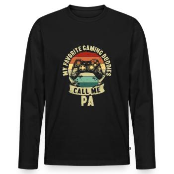 Gaming Buddies Vatertag Vater Kinder Geschenk - Männer Premium Bio Langarmshirt - Schwarz - Vorne - Nico (187cm)