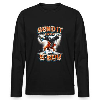Breakdance Bend it like a b-boy - Men's Premium Organic Long Sleeve Shirt - black - Front - Nico (187cm)