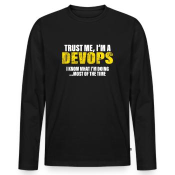 Trust Me I'm a Developer Fellow Gift - Men's Premium Organic Long Sleeve Shirt - black - Front - Nico (187cm)