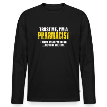 Faites-moi confiance Je suis pharmacien Collègues Cadeau - T-shirt manches longues Premium bio Homme - noir - Devant - Nico (187cm)