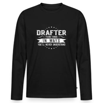 Verfasser Kollegen Geschenk Beruf Spruch Lustig - Männer Premium Bio Langarmshirt - Schwarz - Vorne - Nico (187cm)
