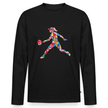 Tennis Spieler Tennistrainer Mädchen Tennisspieler - Männer Premium Bio Langarmshirt - Schwarz - Vorne - Nico (187cm)